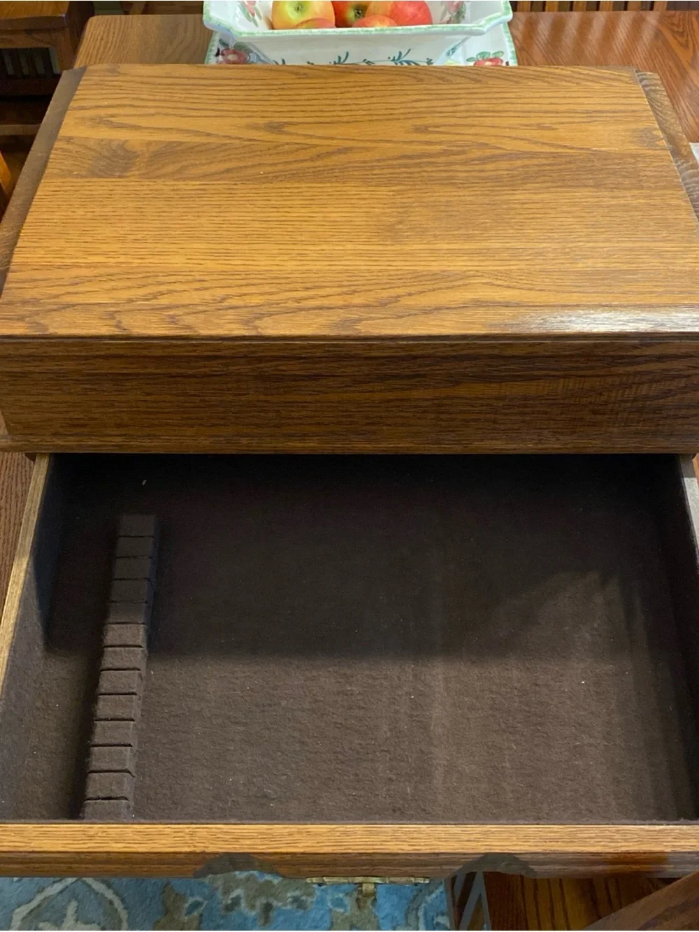 Large Pacific Silvercloth Silverware Service Box in Walnut